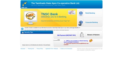 TNSC Bank - Net Banking