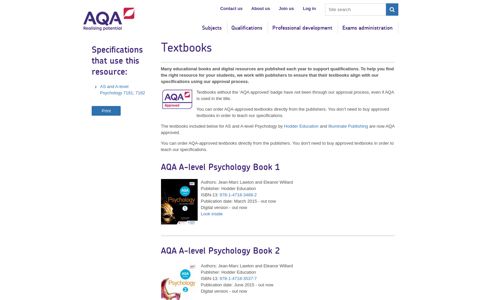 Textbooks - AQA