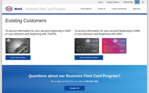 Existing Customers | Esso Business Card