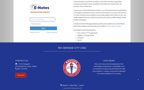 E-Notes Subscription Portal - Rio Grande City CISD