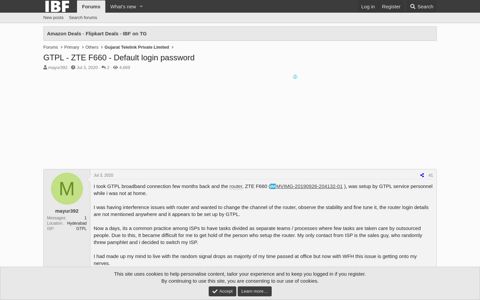 GTPL - ZTE F660 - Default login password | India Broadband ...