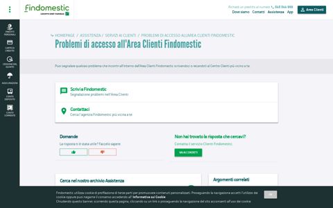Area Clienti Problemi Accesso | Findomestic