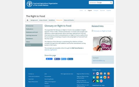 Glossary | The Right to Food | Food and Agriculture ...
