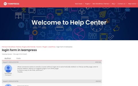 login form in learnpress - ThimPress