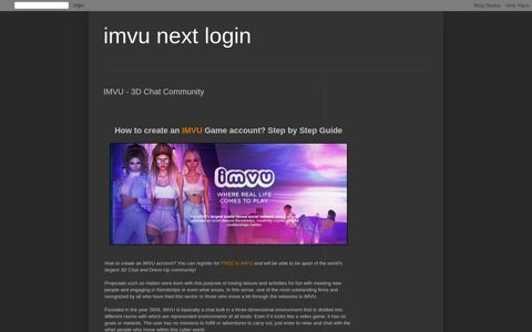 IMVU - 3D Chat Community - imvu next login