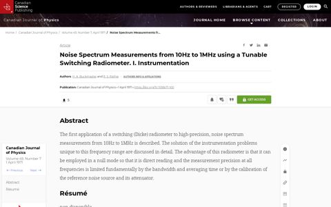 Noise Spectrum Measurements from 10 Hz to 1 MHz using a ...