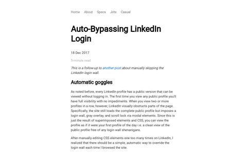 Auto-Bypassing LinkedIn Login
