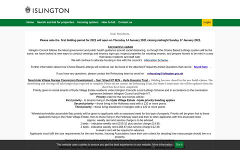 Login | Islington - Home Connections - Islington choice-based ...
