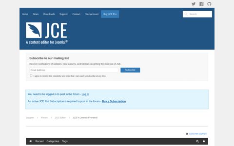 JCE in Joomla-Frontend - JCE Editor