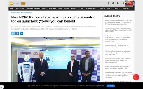 New HDFC Bank mobile banking app with biometric log-in ...