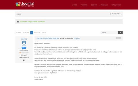 Standart Login-Seite ersetzen - Joomla Forum - Hilfe zu Joomla