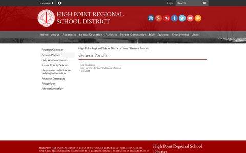 Genesis Portals - High Point Regional School District