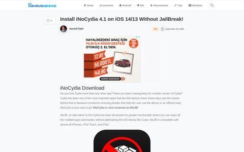 iNoCydia iOS 14/13 Download Without JailBreak (iNoJB)
