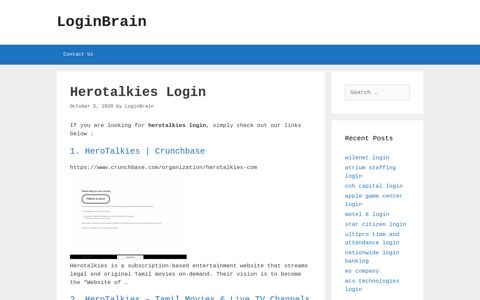 Herotalkies - Herotalkies | Crunchbase - LoginBrain