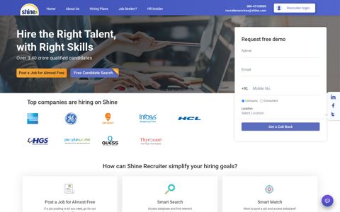 Recruitment Solutions & Employer Login Services @ Shine.com