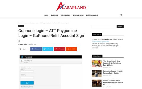 Gophone login - ATT Paygonline Login – GoPhone Refill ...