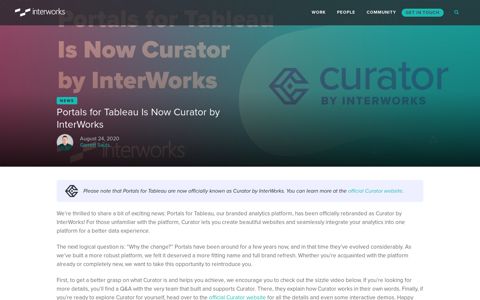 Portals for Tableau Is Now Curator by InterWorks | InterWorks