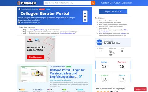Cellagon Berater Portal - Portal-DB.live