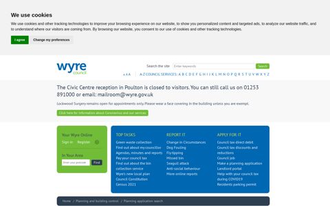 Planning application search - Wyre Council