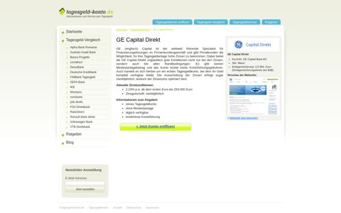 GE Capital Direkt - Tagesgeld & Tagesgeldkonto