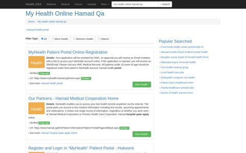 My Health Online Hamad Qa - Health ZAA