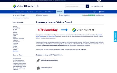 Lensway is now Vision Direct | Vision Direct UK