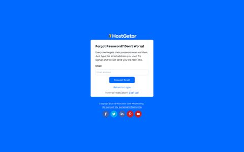 Forgot your password? - Dashboard | HostGator Billing ...