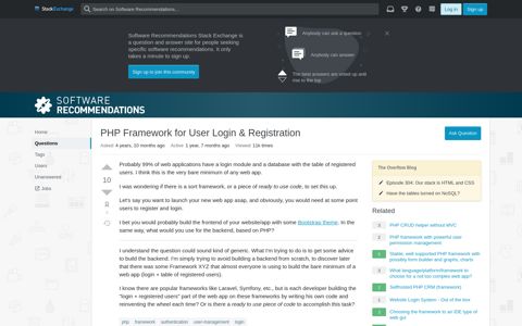 PHP Framework for User Login & Registration - Software ...