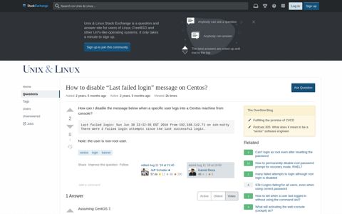 How to disable “Last failed login” message on Centos? - Unix ...