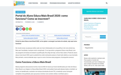 Portal do Aluno Educa Mais Brasil 2020: como funciona ...