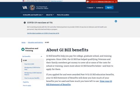 GI Bill | Veterans Affairs