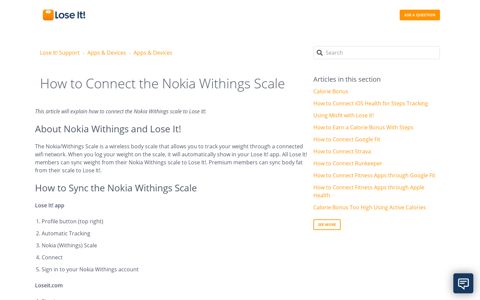How to Connect the Nokia Withings Scale – Lose It! Support