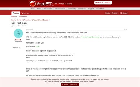 SSH root login | The FreeBSD Forums