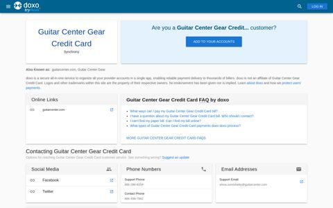 Guitar Center Gear Credit Card | Pay Your Bill Online | doxo.com
