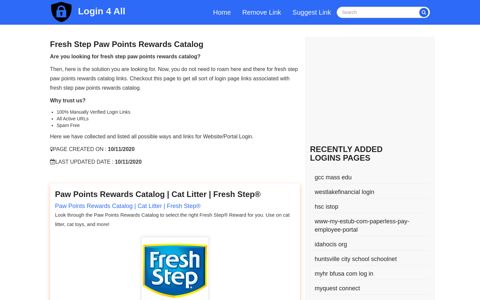 fresh step paw points rewards catalog - Official Login Page [100 ...