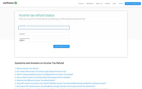 Income Tax Refund Status - myITreturn