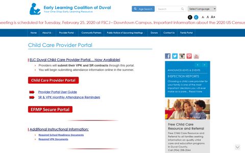 Child Care Provider Portal - Early Learning Coalition of Duval