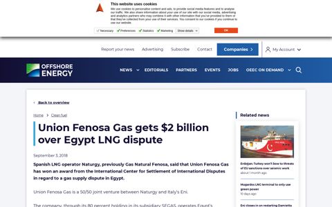 Union Fenosa Gas gets $2 billion over Egypt LNG dispute ...