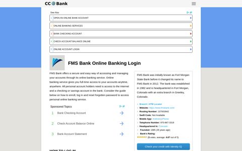 FMS Bank Online Banking Login - CC Bank