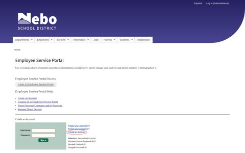 Employee Service Portal | Nebo School District