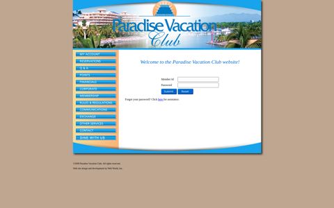 Login - Vacation Club