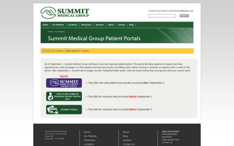 Summit Medical Group Patient Portals