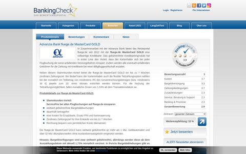 Advanzia Bank fluege.de MasterCard GOLD | BankingCheck.de