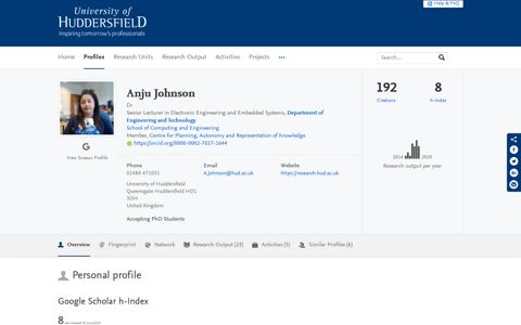 Anju Johnson — University of Huddersfield Research Portal