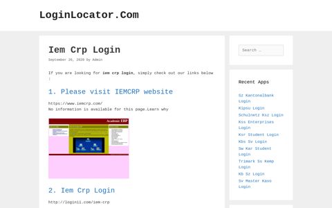 Iem Crp Login - LoginLocator.Com
