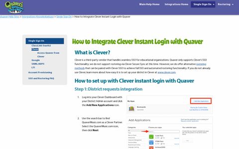 How to Integrate Clever Instant Login with Quaver - Quaver Help