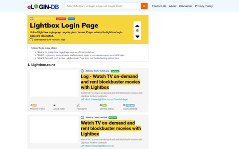 Lightbox Login Page