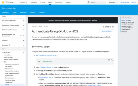 Authenticate Using GitHub on iOS | Firebase