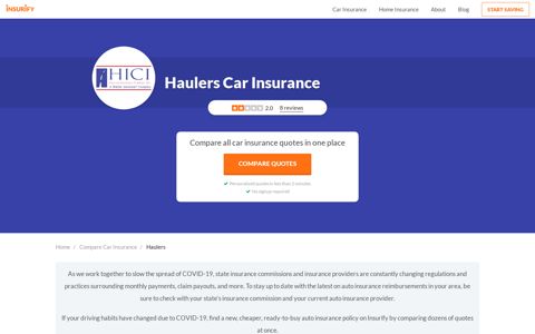Haulers Car Insurance - Quotes, Reviews | Insurify®