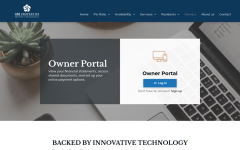 Owner Portal - Access Account Online - Lee Properties